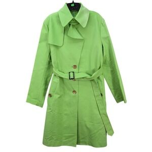 Vintage Seven City Women Belted Rain Trench Coat Old Money Pistachio Size XL NWT